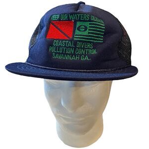 Vintage Coastal Divers Savannah GA Snapback Trucker Cap Made USA Heritage Retro‎